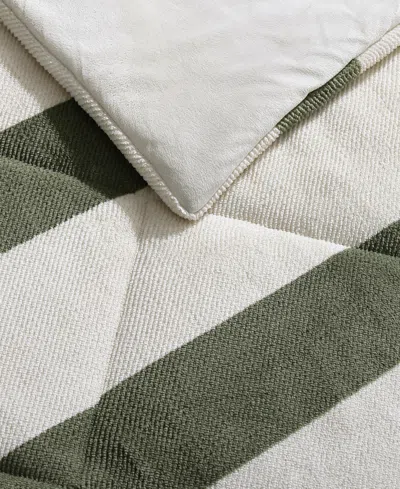 Nautica Lawndale Twill Plush 3-pc. Comforter Set, Full/queen In Almond,fern Green
