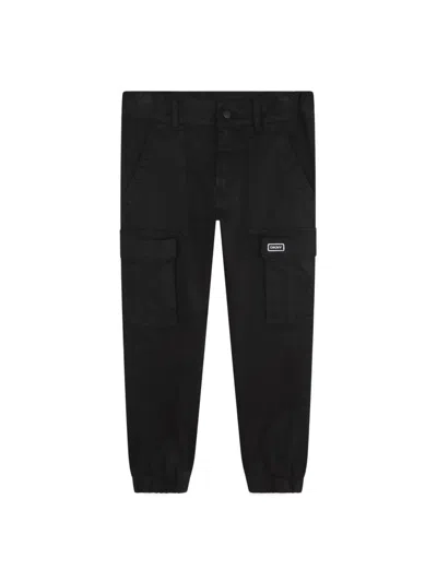 Dkny Logo-patch Cargo Pants In Black