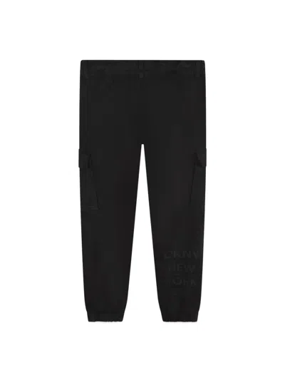 Dkny Logo-patch Cargo Pants In Black
