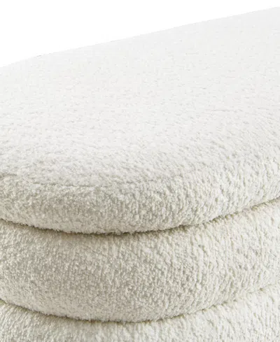 Abbyson Living 19" Wood Cleo Storage Bench Ottoman In Ivory