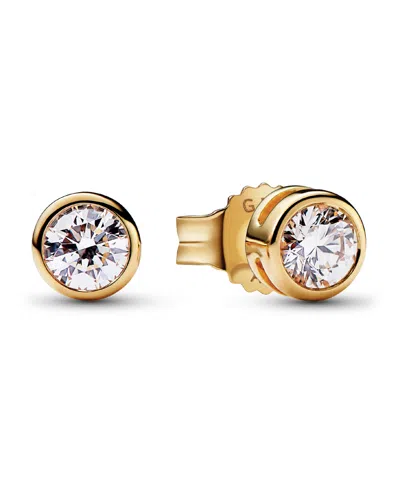 Pandora Era Lab-grown Diamond Bezel Stud Earrings In Gold