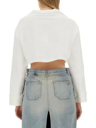 Courrèges Courreges Woman Sweatshirt Ivory Size L Cotton In White