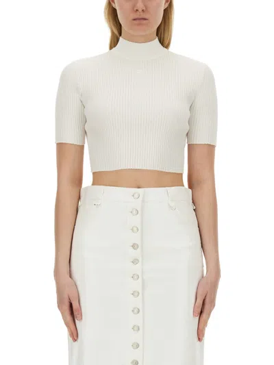 Courrèges Courregès Crop Top In White