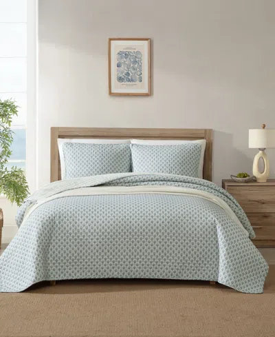 Tommy Bahama Home Coastal Batik Reversible 3-pc. Quilt Set, Full/queen In Spring Green
