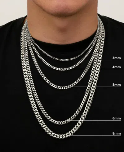 Rhona Sutton Miami Cuban 8mm Stainless Steel Chain Necklace In Silver