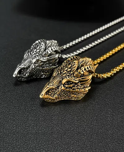 Rhona Sutton Gold Dragon Stainless Steel Pendant Necklace In Gold