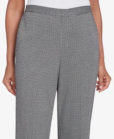 Shop Alfred Dunner Runway Ready Women's Chic Comfort Waist Medium Length Pant In Black,white Metallic