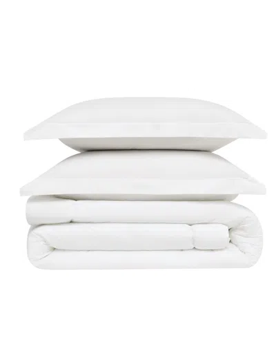 Brooklyn Loom Solid Cotton Percale 2-pc. Comforter Set, Twin/twin Xl In White