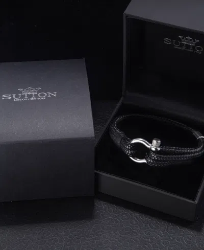 Rhona Sutton Screw Lock Silver Buckle Stainless Steel Bracelet In Silver