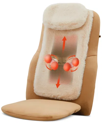 Sharper Image Shiatsu Luxe Chair Pad, Heated Seat Topper Massager In Grey