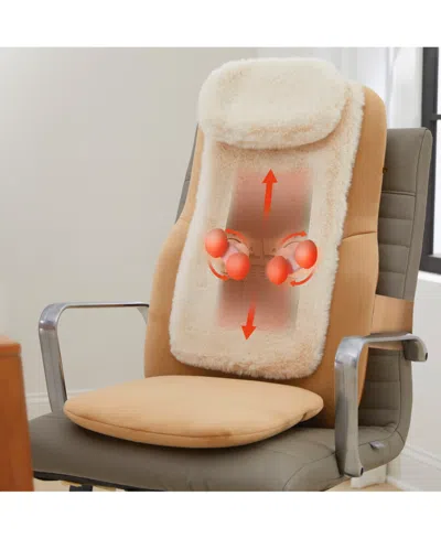 Sharper Image Shiatsu Luxe Chair Pad, Heated Seat Topper Massager In Grey