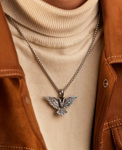 Rhona Sutton Eagle Empire Stainless Steel Pendant Necklace In Silver