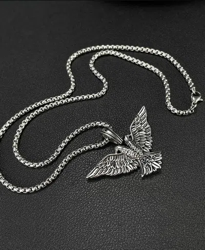 Rhona Sutton Eagle Empire Stainless Steel Pendant Necklace In Silver