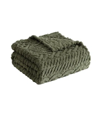 Nautica Declan Sherpa Throw, 60" X 50" In Fern Green