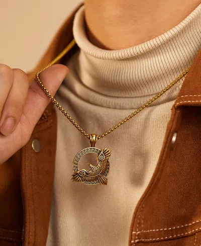 Rhona Sutton Gold Eagle Stainless Steel Pendant Necklace In Gold