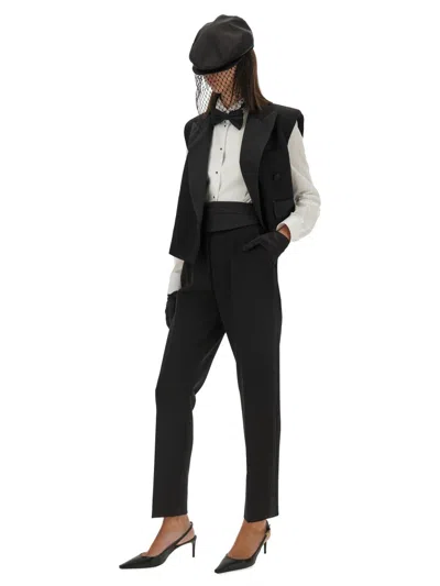 Dolce & Gabbana Pleated Wool-blend Gabardine Straight-leg Pants In Black