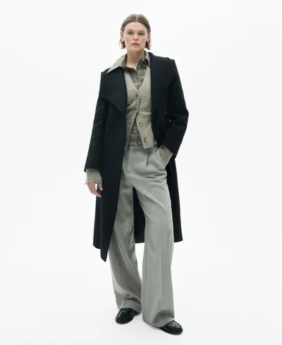 Mango Women's Wool Overcoat In Black