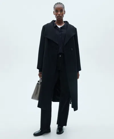 Mango Women's Wool Overcoat In Black