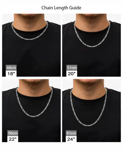 Rhona Sutton Stainless Steel 3mm Figaro Chain Necklace In Silver