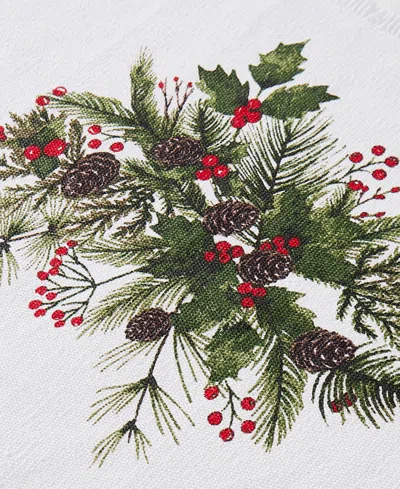 Avanti Pine Ivy Polyester 8 Piece Placemats/napkins Set In White