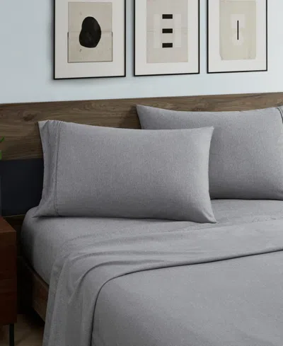 Kenneth Cole New York Solid Cationic Brushed Microfiber 4 Piece Sheet Set, Queen In Smoke