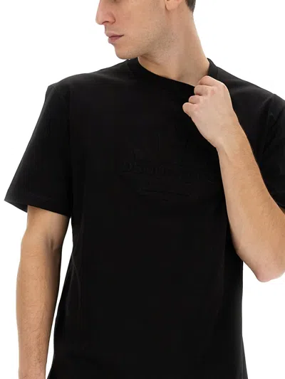 Dsquared2 Logo-embossed Cotton T-shirt In Black