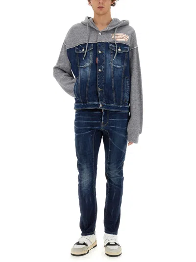 Dsquared2 Bleach-effect Skinny Denim Jeans In Blue