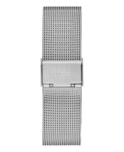 Guess Men's Analog Silver Tone Mesh Watch, 44mm In Silver Tone