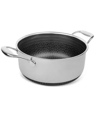 Livwell Diamondclad 6-qt. Hybrid Nonstick Stainless Steel Pot And Lid In Silver,black