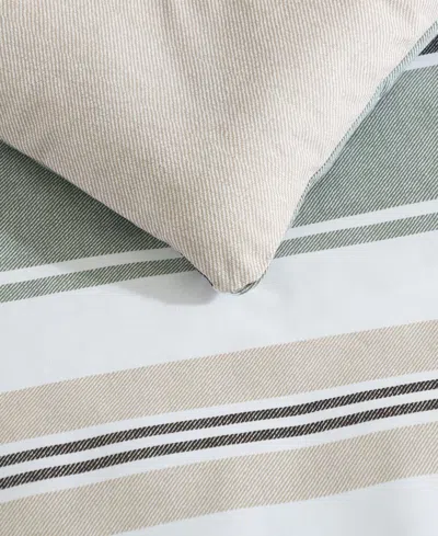 Nautica Prospect Harbor Reversible 2-pc. Comforter Set, Twin In Fern Green,charcoal