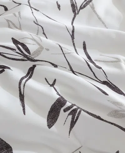 Kenneth Cole New York Closeout!  Ink Wash Vine 3-pc. Comforter Set, Twin In Black,warm Grey