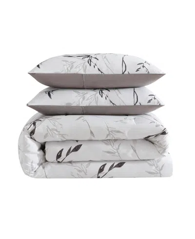 Kenneth Cole New York Closeout!  Ink Wash Vine 3-pc. Comforter Set, Twin In Black,warm Grey