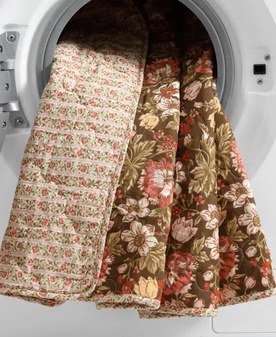 Laura Ashley Marta Reversible 3-pc. Quilt Set, Full/queen In Smoke Brown