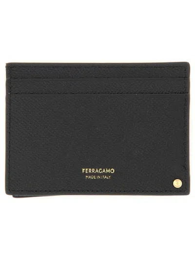 Ferragamo Men Card Holder "hooks" In Black