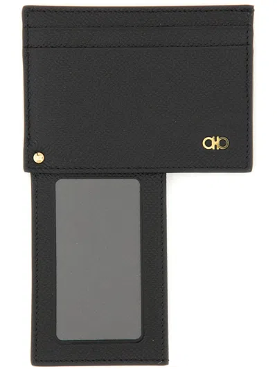 Ferragamo Men Card Holder "hooks" In Black