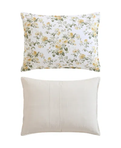 Laura Ashley Roses Reversible 7-pc. Comforter Set, Full/queen In Gold,green