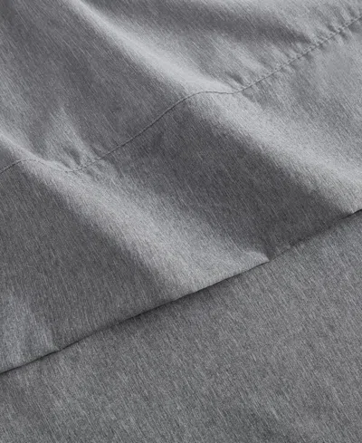 Kenneth Cole New York Solid Cationic Brushed Microfiber 4 Piece Sheet Set, King In Smoke