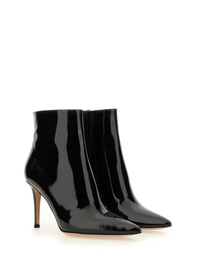 Gianvito Rossi Vernice 85 Patent-leather Ankle Boots In Black