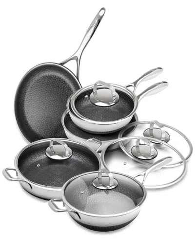 Livwell Diamondclad 9-pc. Hybrid Nonstick Stainless Steel Frypan, Wok And Everything Pan Set In Silver