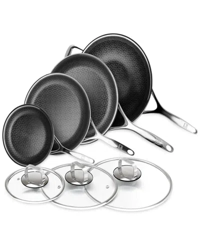 Livwell Diamondclad 9-pc. Hybrid Nonstick Stainless Steel Frypan, Wok And Everything Pan Set In Silver
