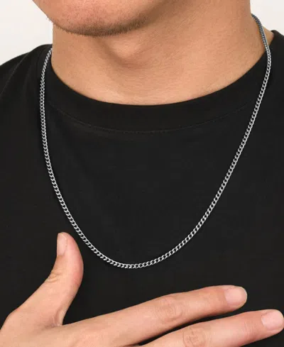 Rhona Sutton Miami Cuban 3mm Stainless Steel Chain Necklace In Silver