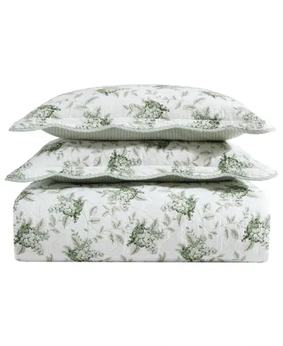 Laura Ashley Portland Floral Reversible Quilt Sets In Green