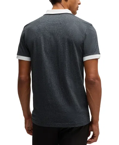 Hugo Boss Boss By  Men's Striped Trim Polo Shirt In Gray