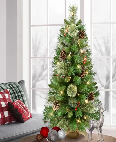 Puleo Pre-lit Adorned Artificial Tree 3ft In Green