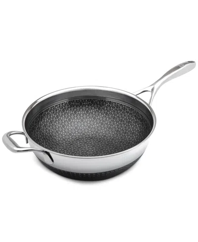 Livwell Diamondclad 12" Hybrid Nonstick Stainless Steel Wok With Lid In Silver