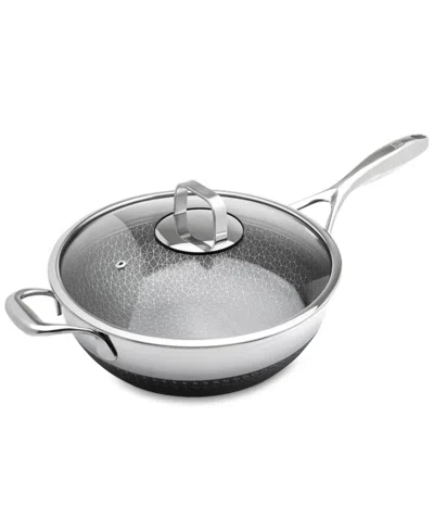 Livwell Diamondclad 12" Hybrid Nonstick Stainless Steel Wok With Lid In Silver