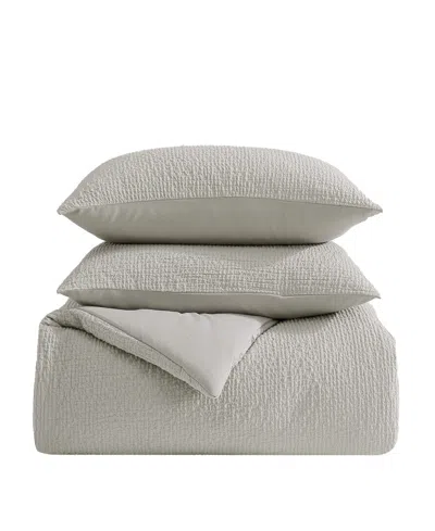 Vera Wang Puckered Texture 3-pc. Comforter Set, King In Silver Leaf