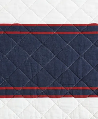 Nautica 136 Thread Count Wesley Cotton 2pc Reversible Quilt Set In Navy