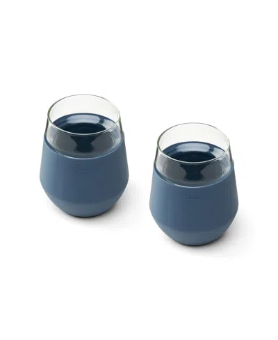 Rabbit Freezable Wine Glasses, Set Of 2, Slate In Blue