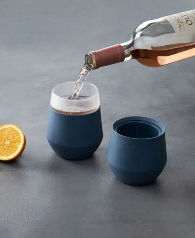 Rabbit Freezable Wine Glasses, Set Of 2, Slate In Blue